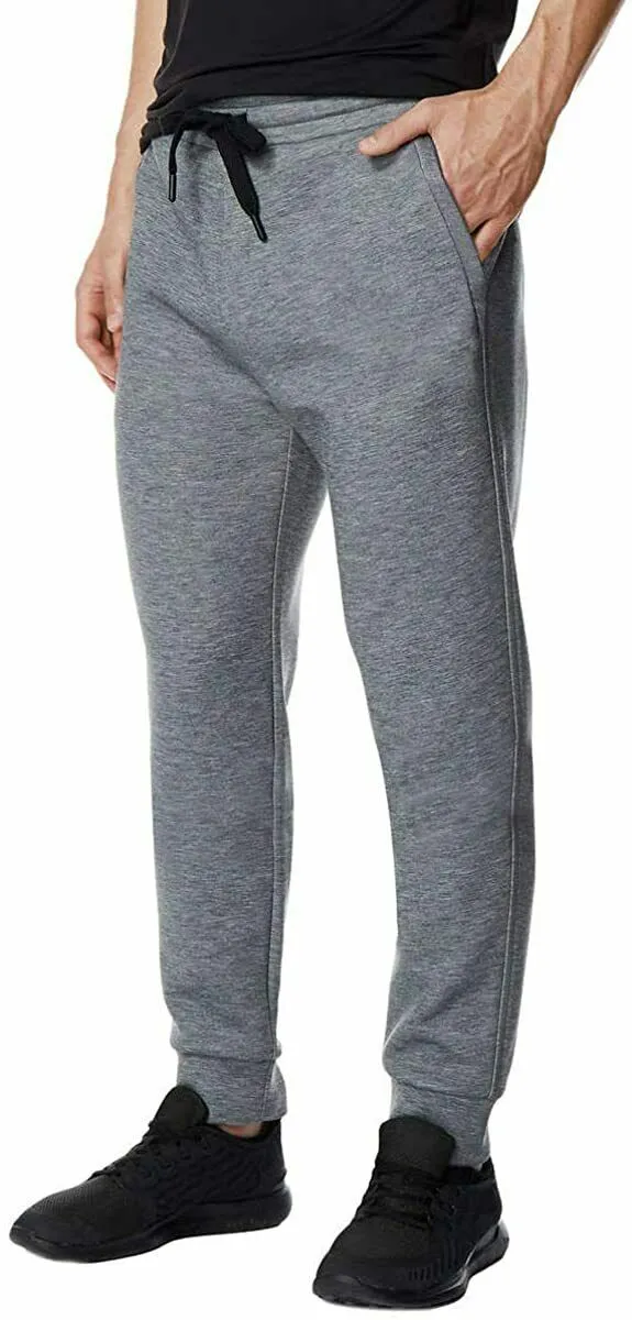 32 Degrees Mens Athletic Jogger Sweatpants Heather Gray W/ Zip-pockets