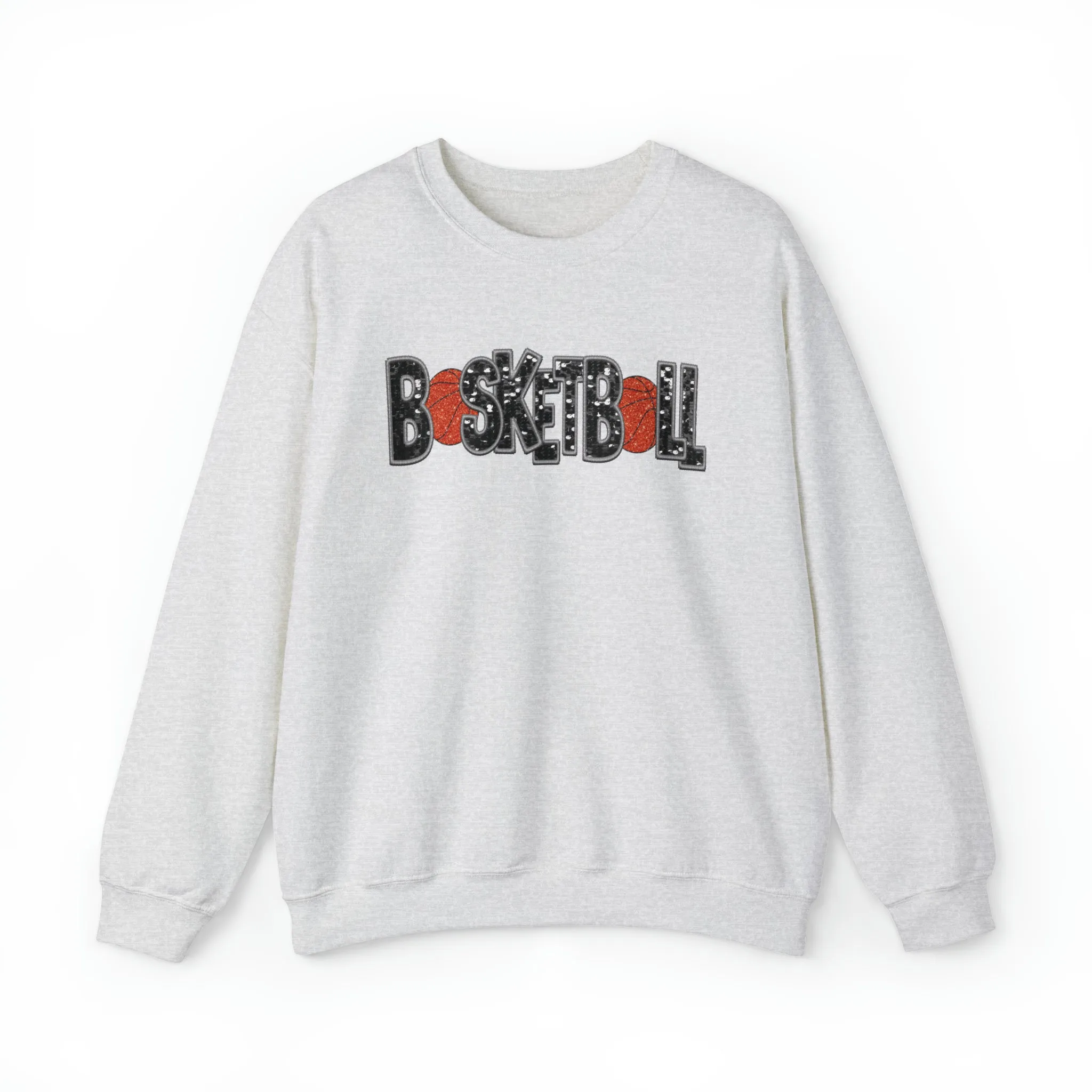 3Blues Designs |   Basketball Faux Chenille Sequin Patches Sweatshirt