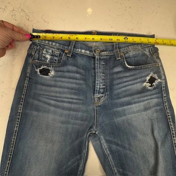 7 For All Mankind High Waist Vintage Bootcut Button Closure Jeans Sz 30