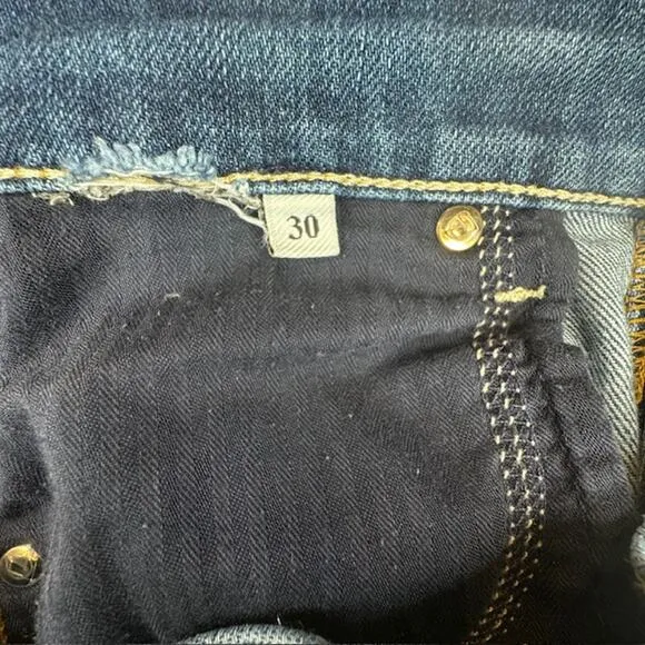 7 For All Mankind High Waist Vintage Bootcut Button Closure Jeans Sz 30