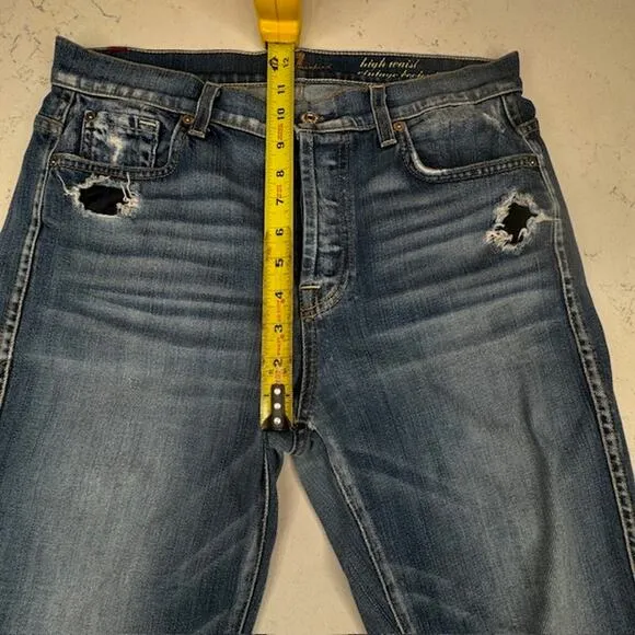 7 For All Mankind High Waist Vintage Bootcut Button Closure Jeans Sz 30