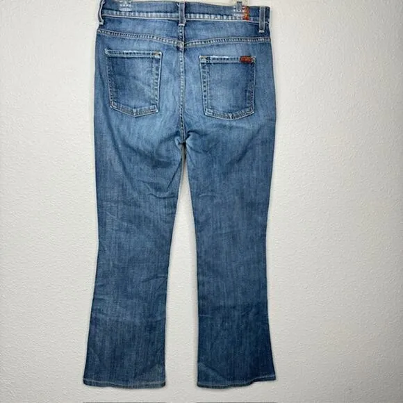 7 For All Mankind High Waist Vintage Bootcut Button Closure Jeans Sz 30