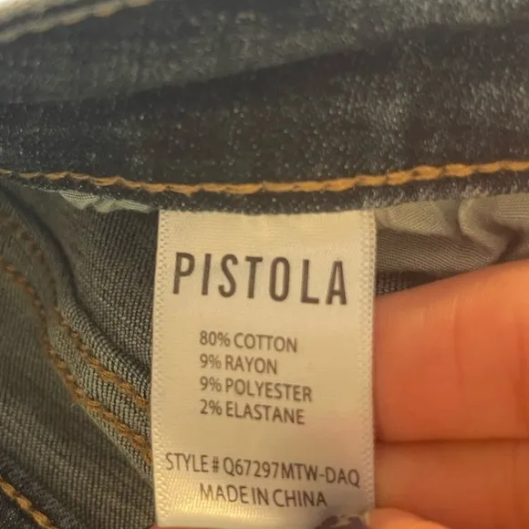 A9 Pistola Womens Straight Jeans Size 16 Plus Size Cuffed Denim