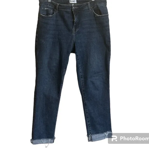A9 Pistola Womens Straight Jeans Size 16 Plus Size Cuffed Denim