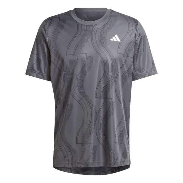 ADIDAS Mens Club Graphic Badminton T-Shirt - Carbon Black