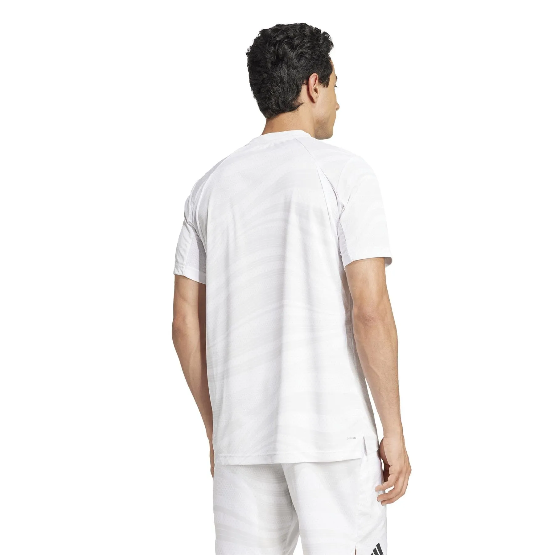 ADIDAS Mens Club Graphic Badminton T-Shirt - White / Grey