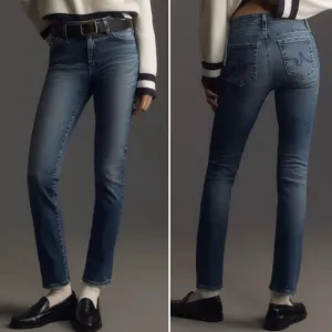 AG Adriano Goldschmied Mari High-Rise Straight-Leg Jeans Size 24 Medium Wash