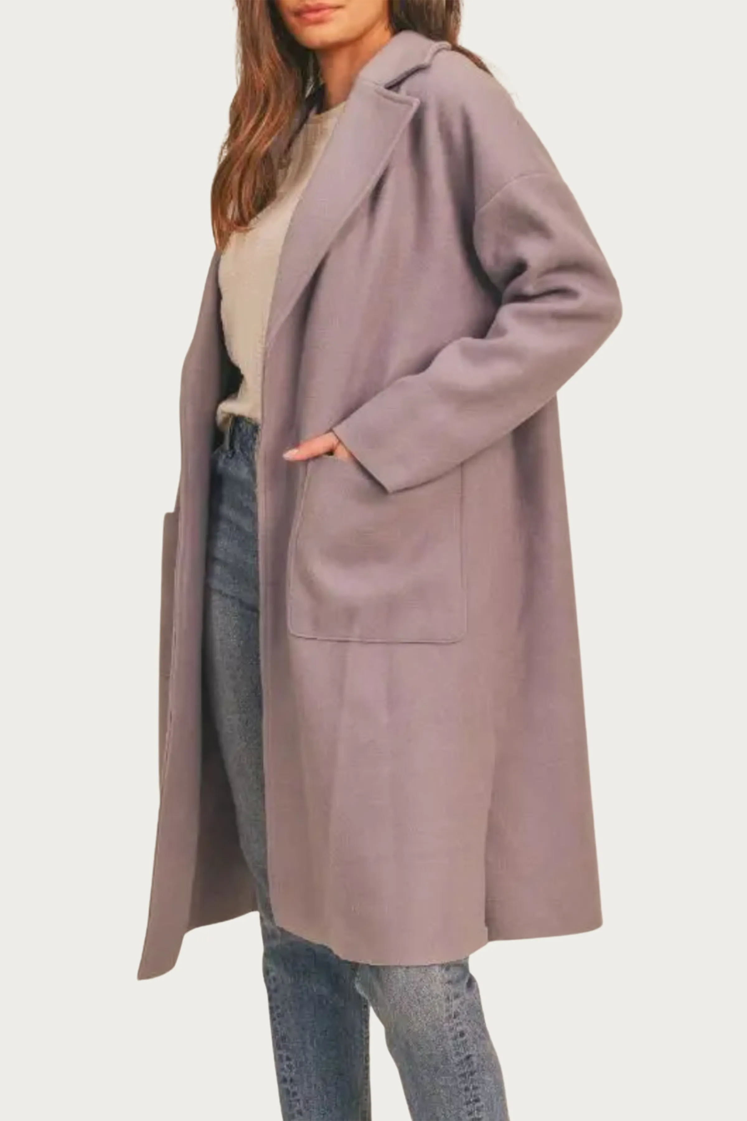 ALL ALONG OPEN-FRONT COAT