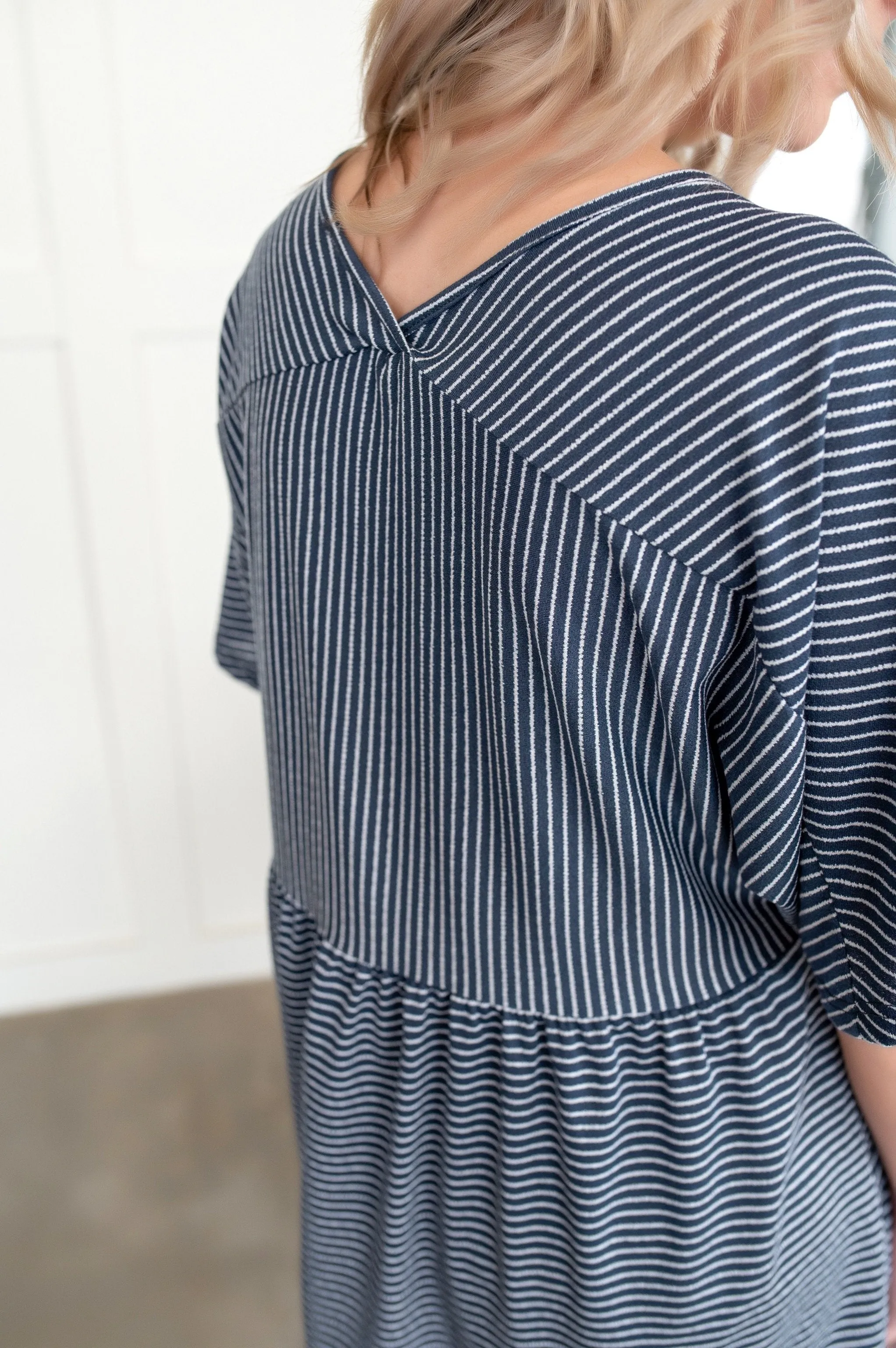 Always be My Baby Doll Top In Navy