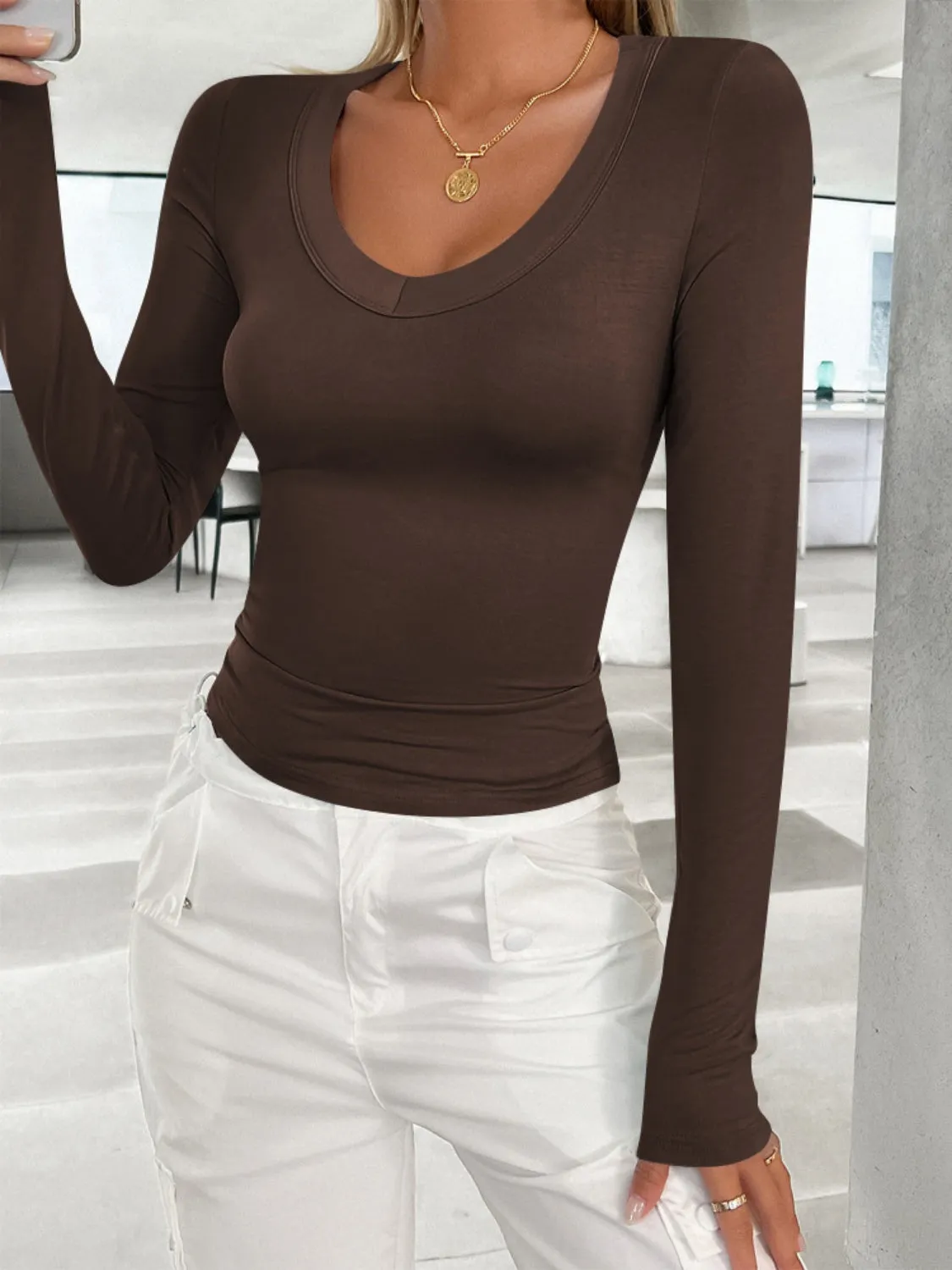 Anna V-Neck Long Sleeve Tee