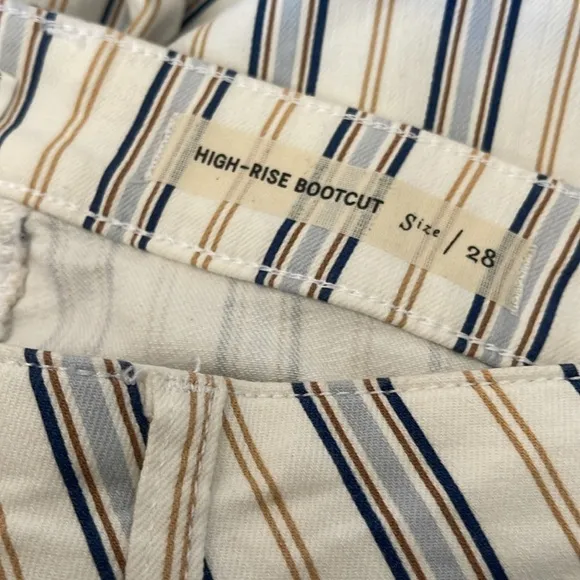 Anthropologie Pilcro &amp; The Letterpress striped high rise Bootcut Jeans size 28