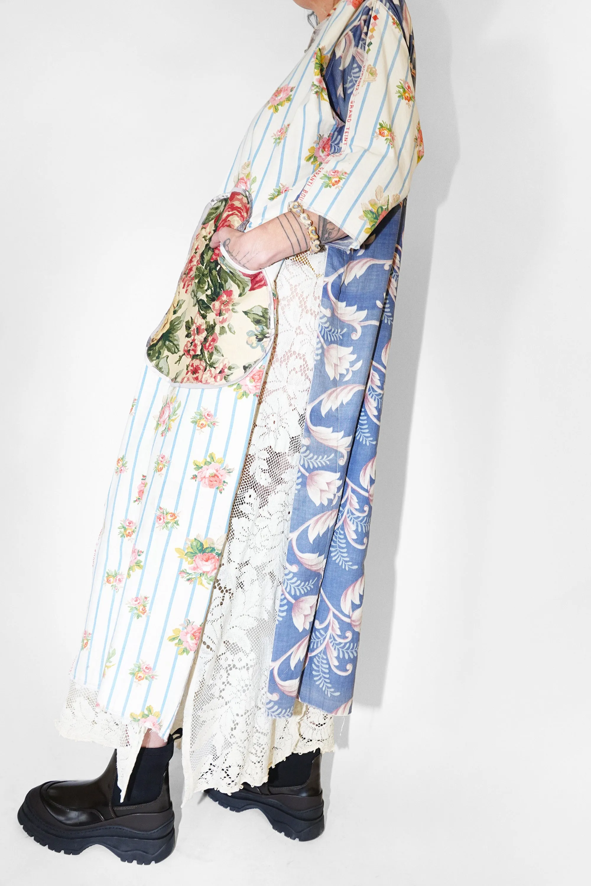Antique French Floral Duster