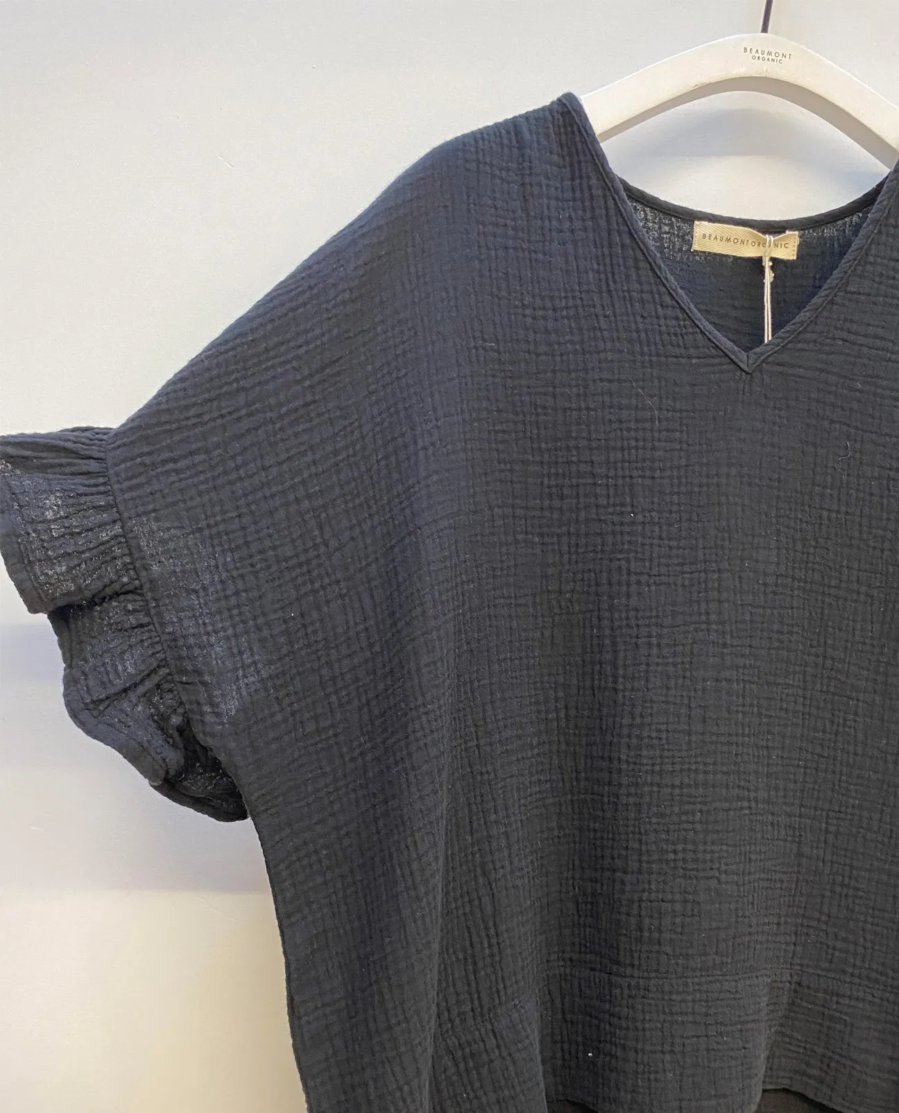 Arabella Organic Cotton Blouse In Black