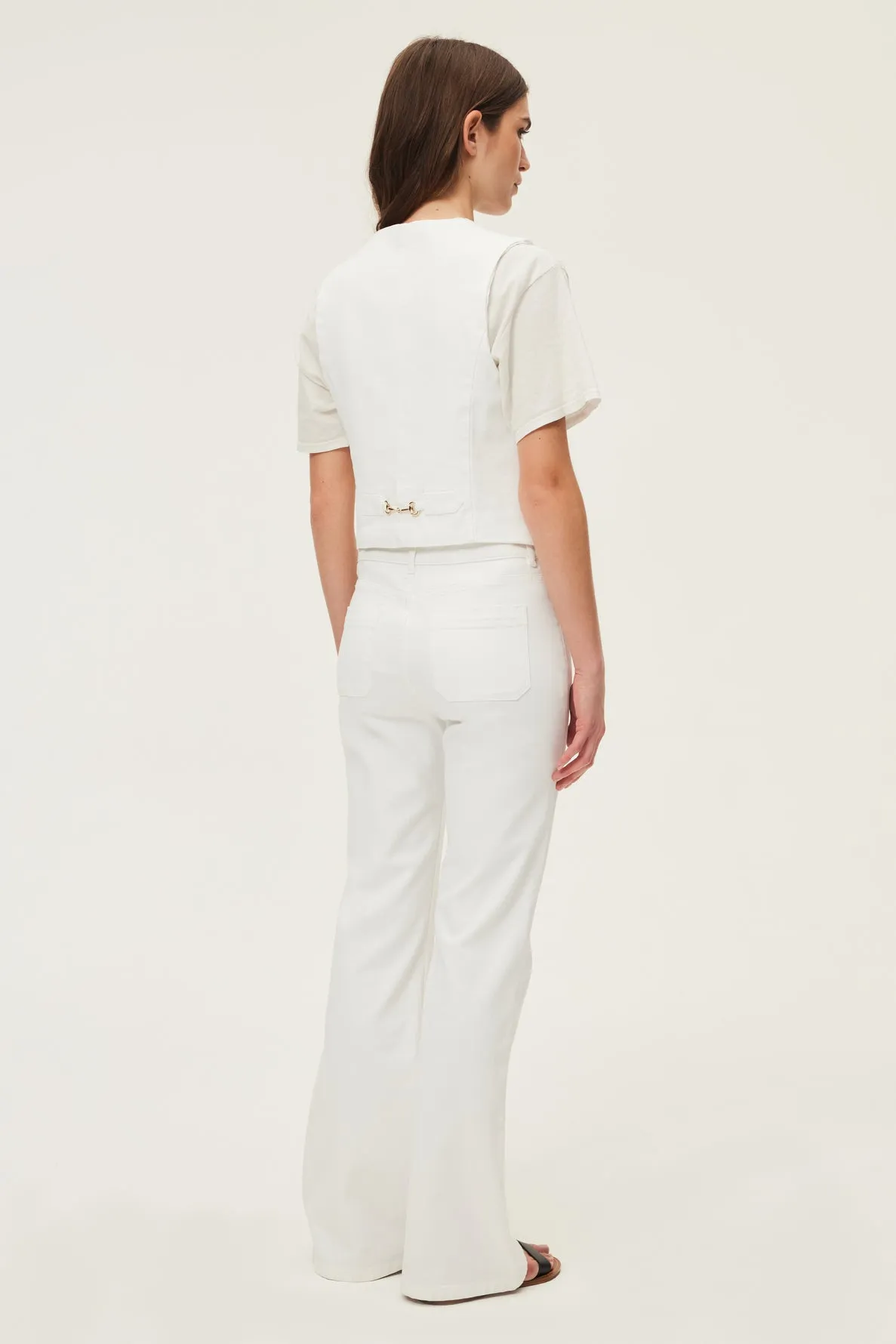 BILLIE SLEEVELESS WHITE DENIM VEST