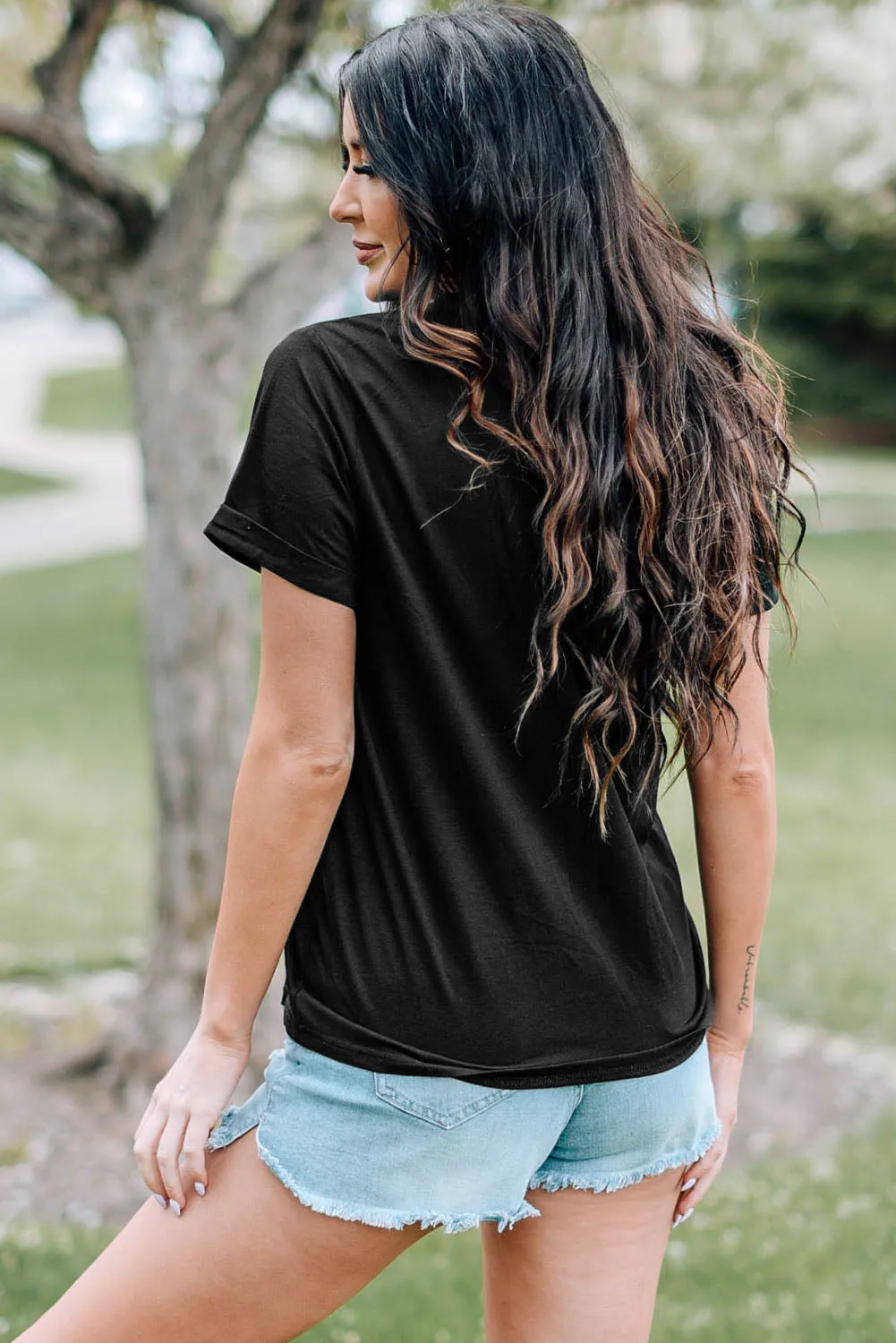 Black Western American Flag Graphic Tee