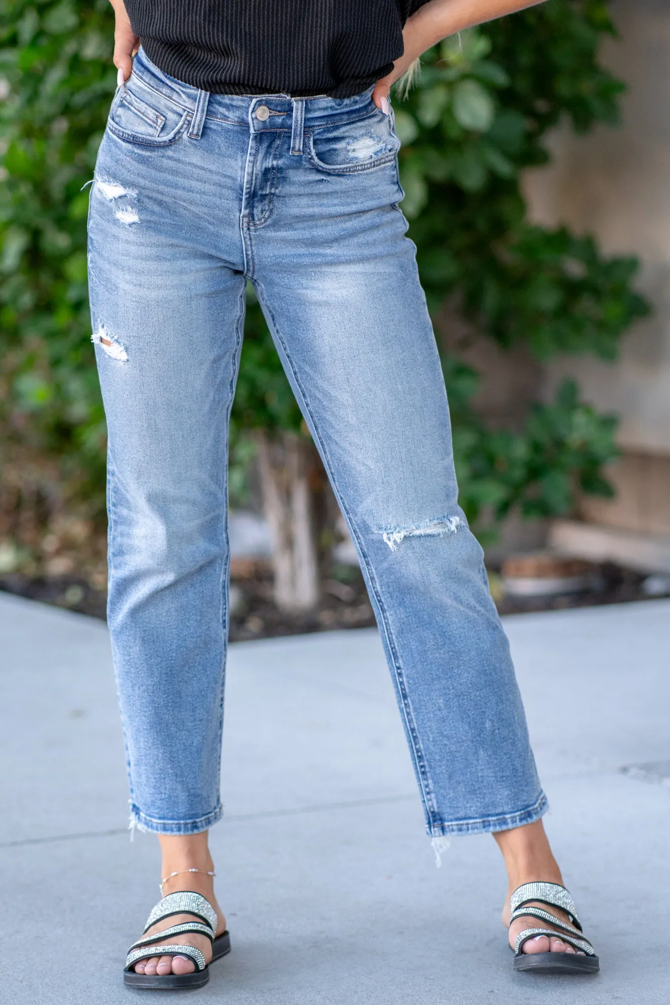 Blink High Rise Distressed Straight
