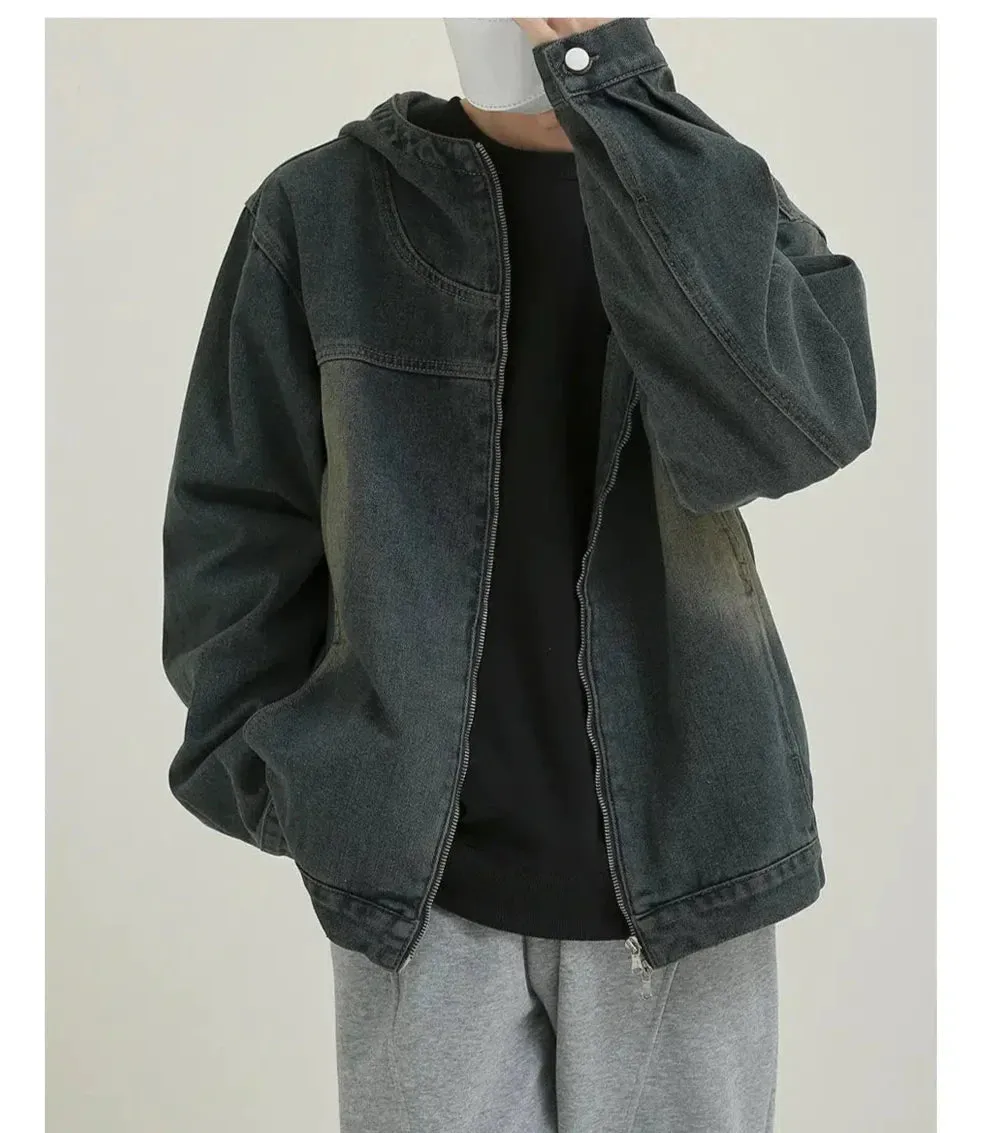 Blue Hooded Denim Jacket