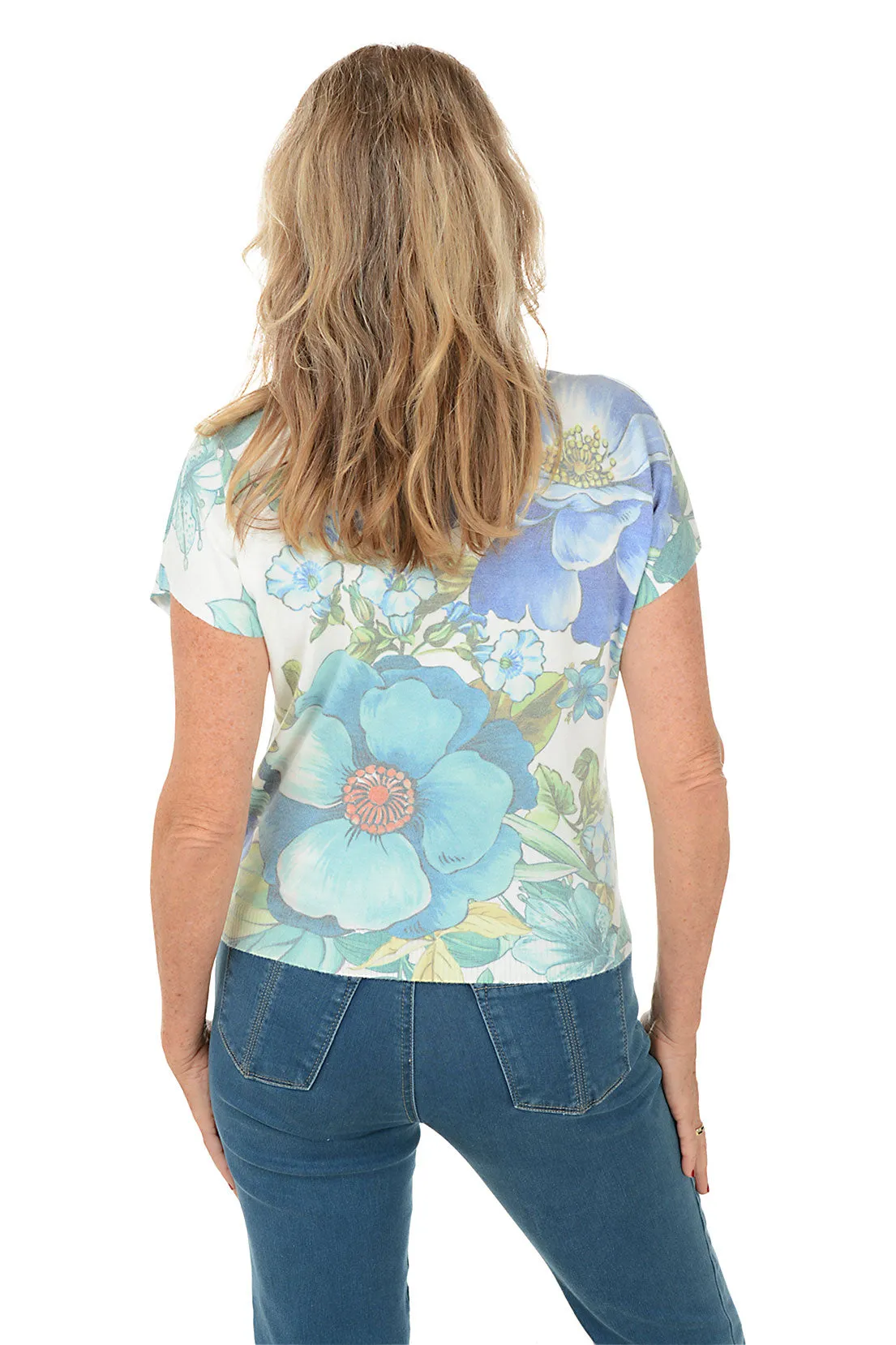 Bluebell V-Neck Shirt Sleeve Sweater