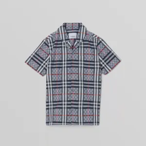 Burberry Short-sleeve Chequerboard Cotton Shirt