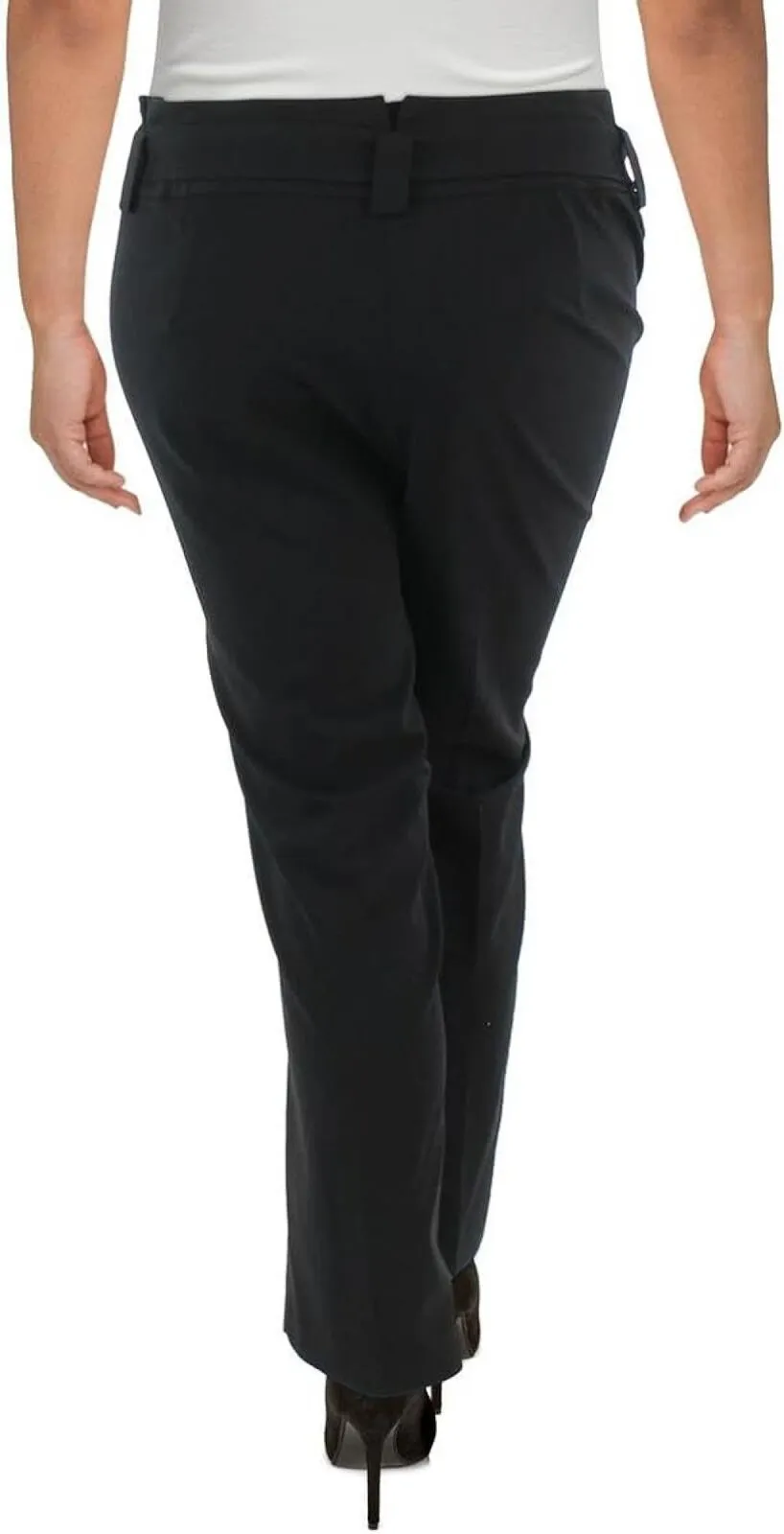 Calvin Klein Womens Plus Pleat Front Tapered Ankle Pants X29PL635 Black 18W