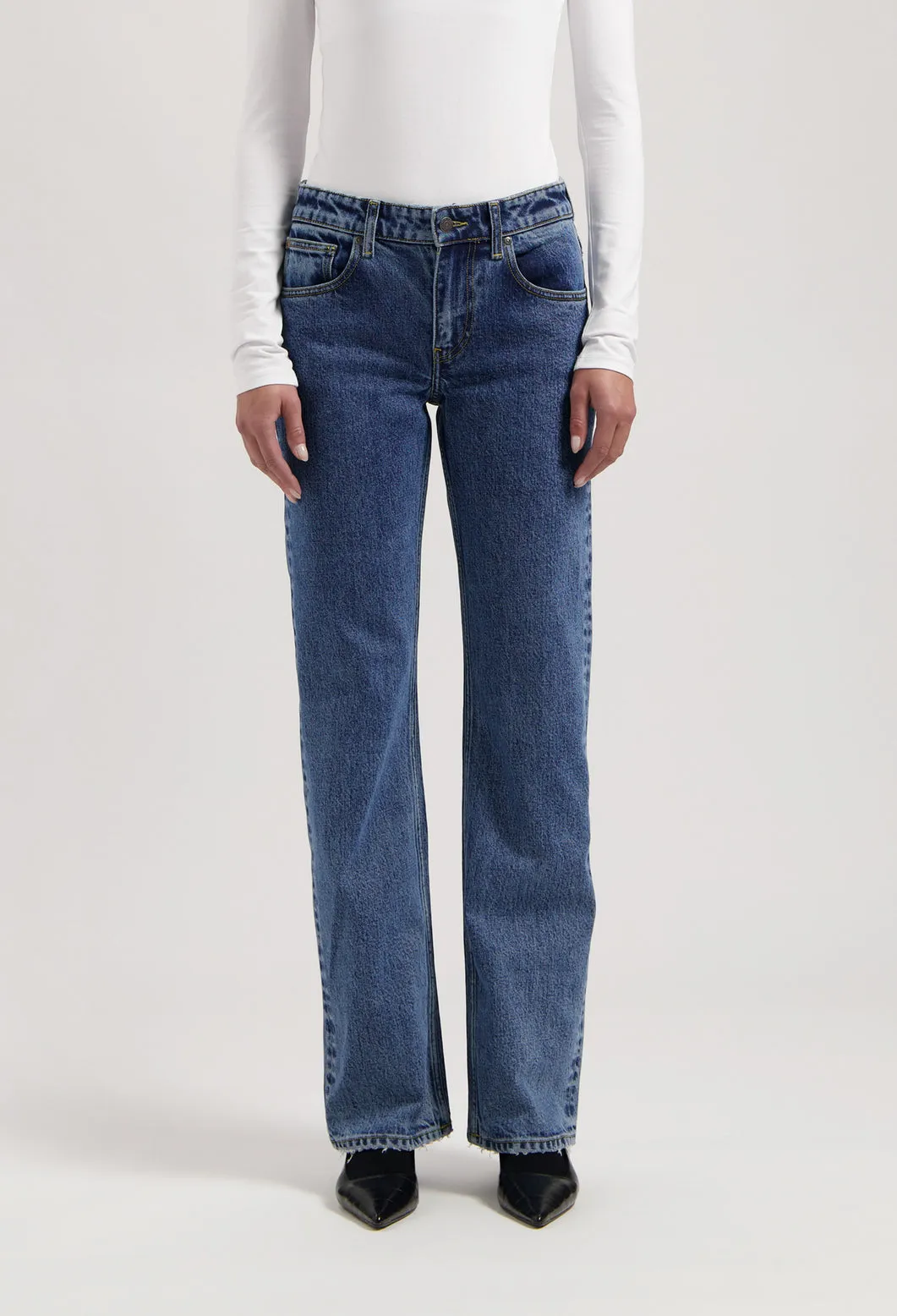 Carrie Mid Straight - Stone Vintage