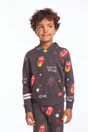 CHASER- Rolling Stones Tongue Logo Stars Boys Pullover Hoodie
