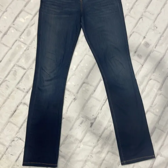 Citizens of Humanity Ava Jeans Low-Mid-Rise Straight Leg Dark Wash Blue Denim