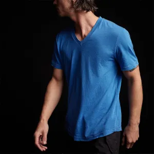 Clear Jersey V Neck - Electric Blue Pigment