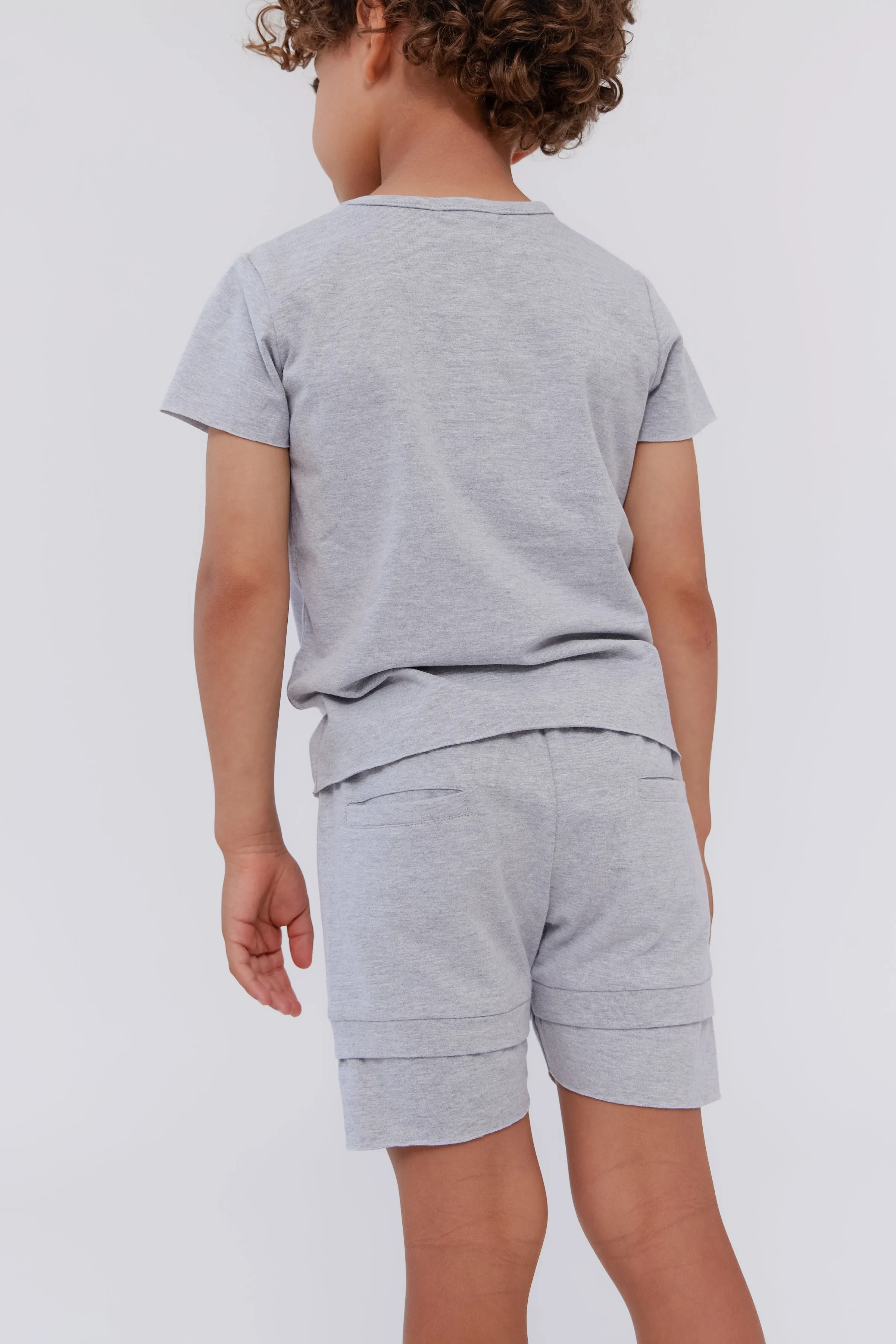 Cotton grey tee by Crew Kids