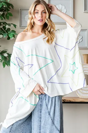 Cream Shoot For the Stars Oversize Dolman