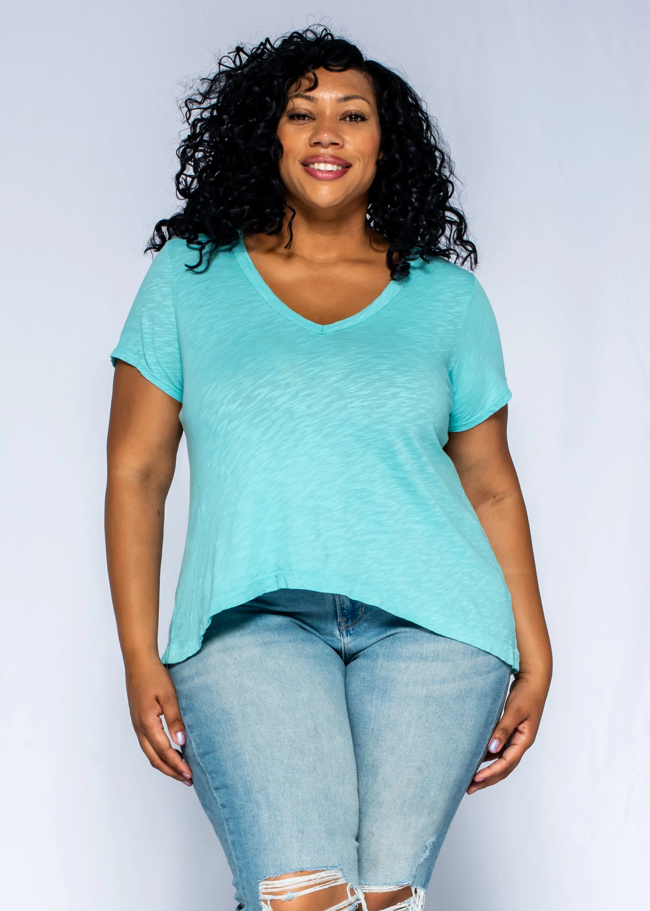 Deep V-Neck Boyfriend Short Sleeve