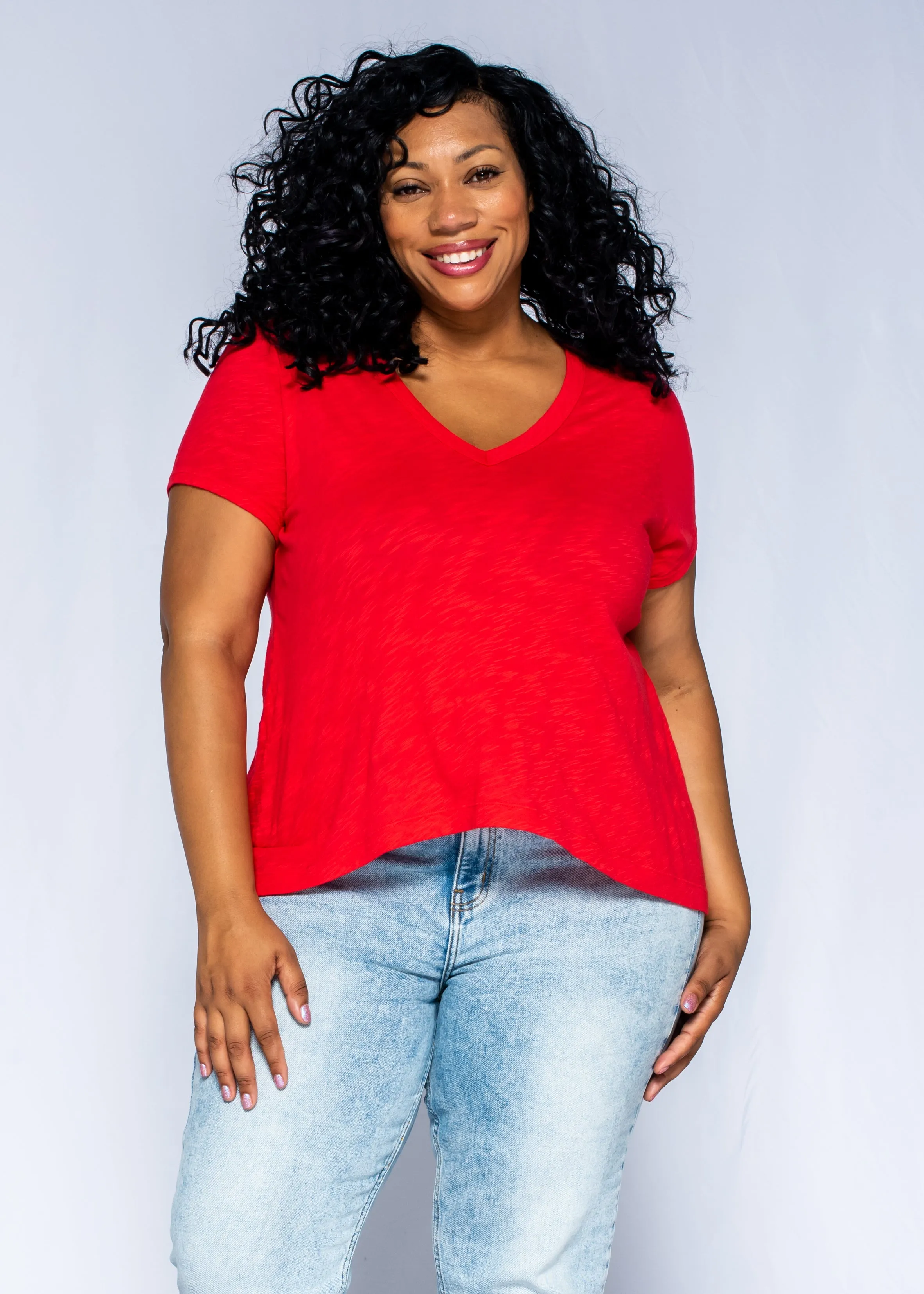 Deep V-Neck Boyfriend Short Sleeve