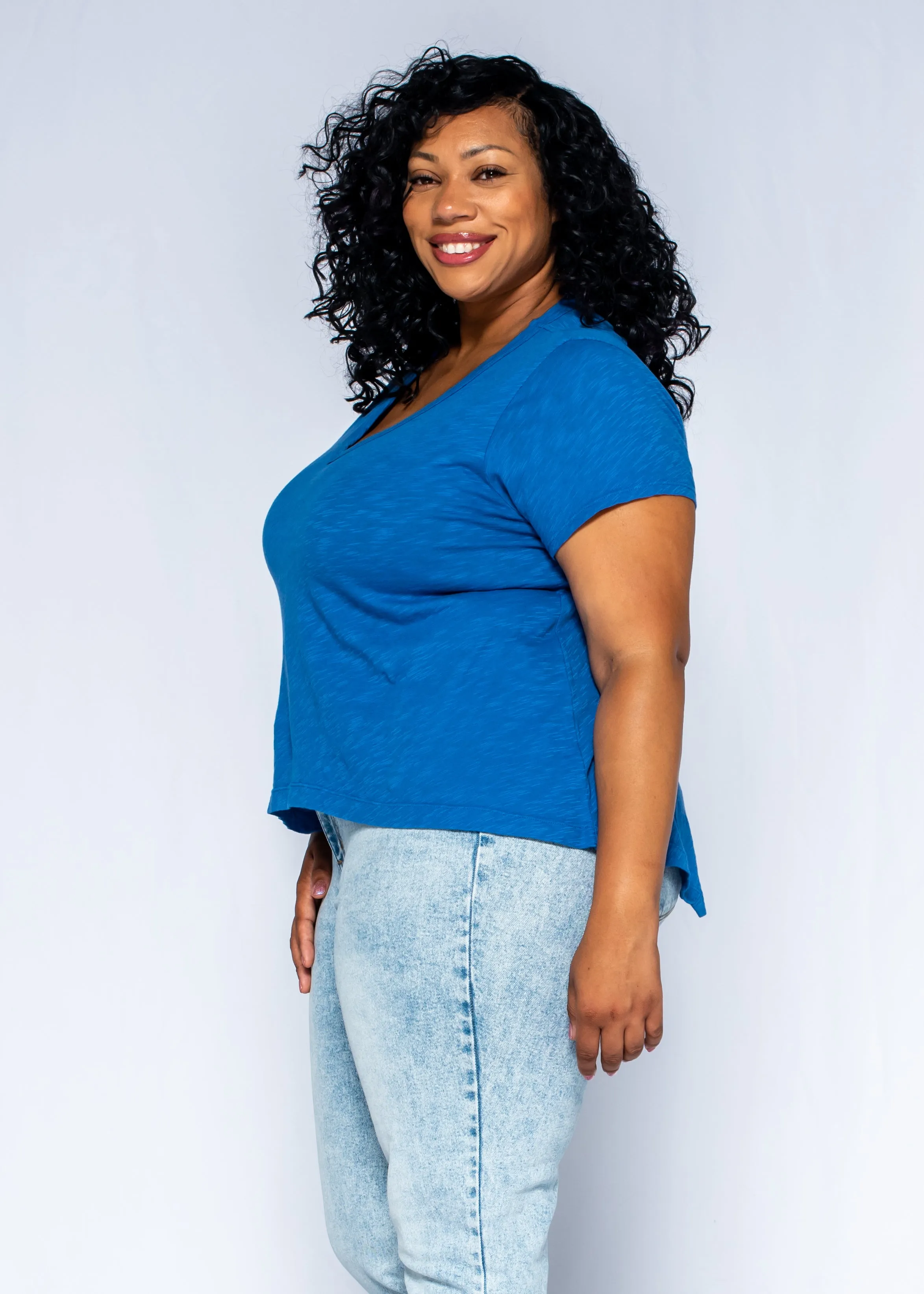 Deep V-Neck Boyfriend Short Sleeve