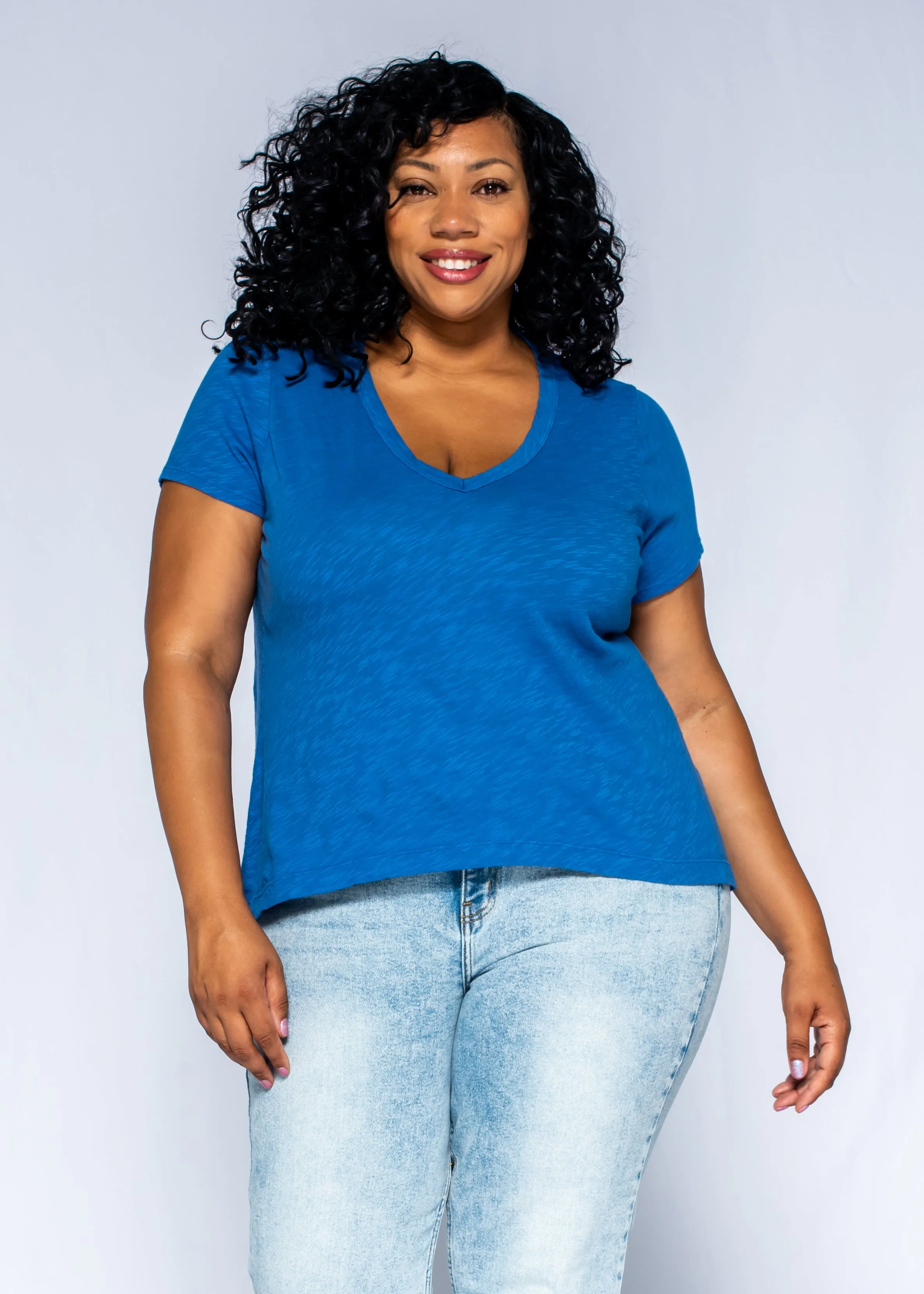 Deep V-Neck Boyfriend Short Sleeve