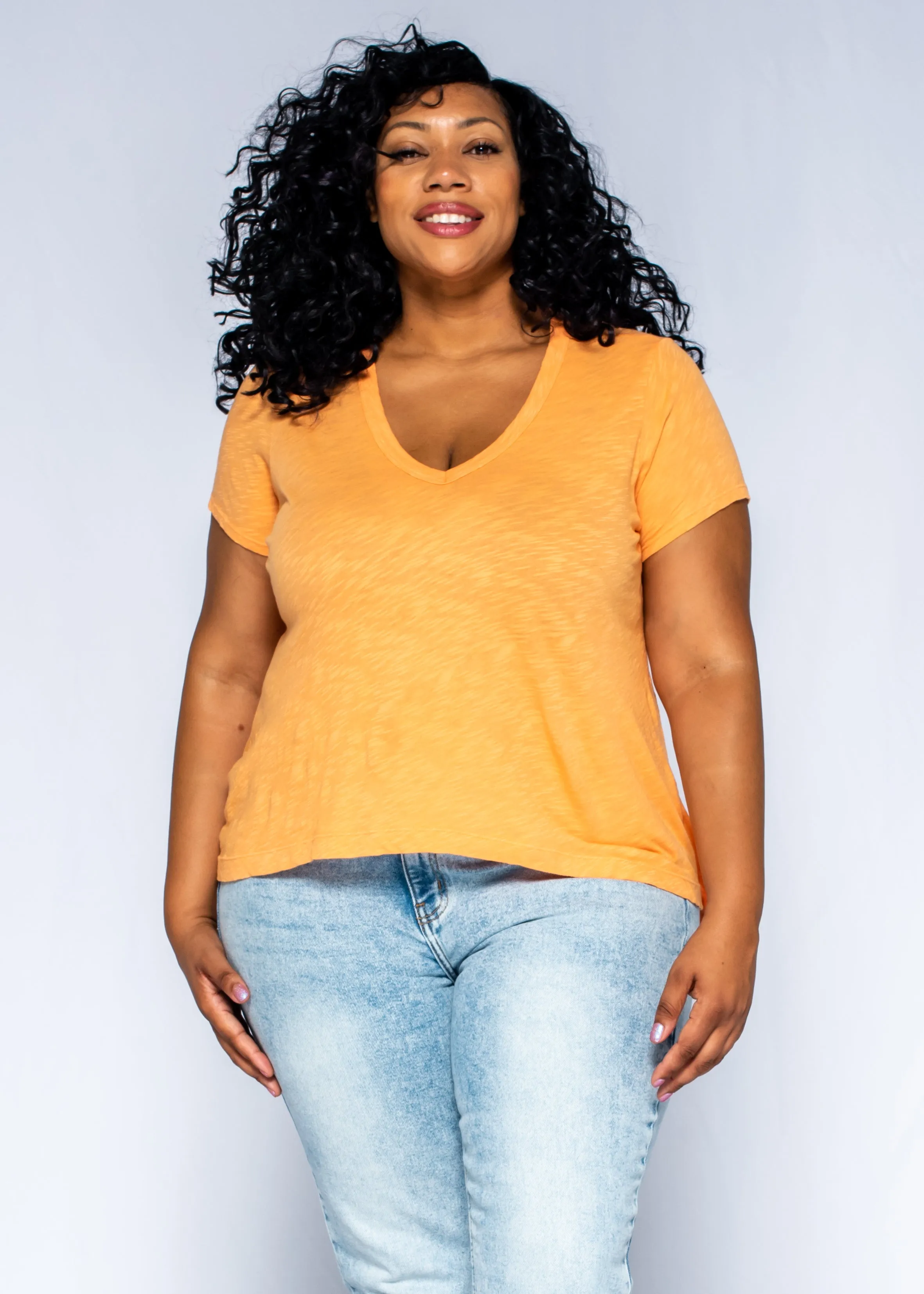 Deep V-Neck Boyfriend Short Sleeve