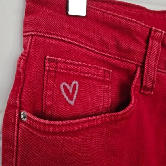 Desigual red straight leg jeans