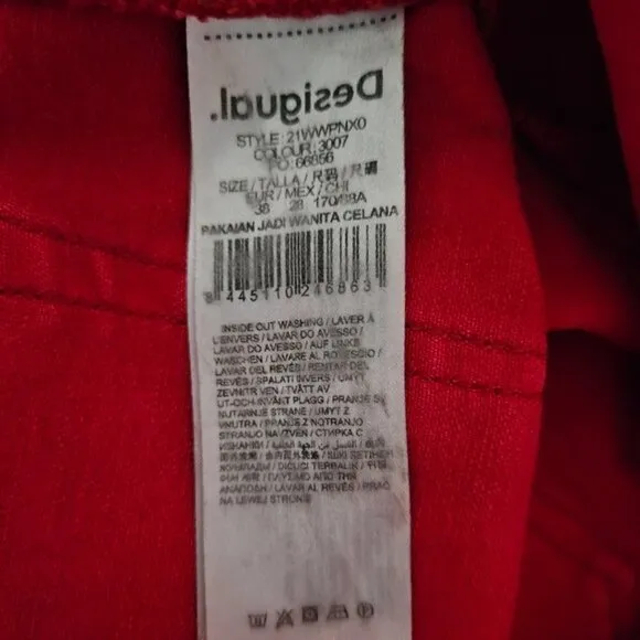 Desigual red straight leg jeans