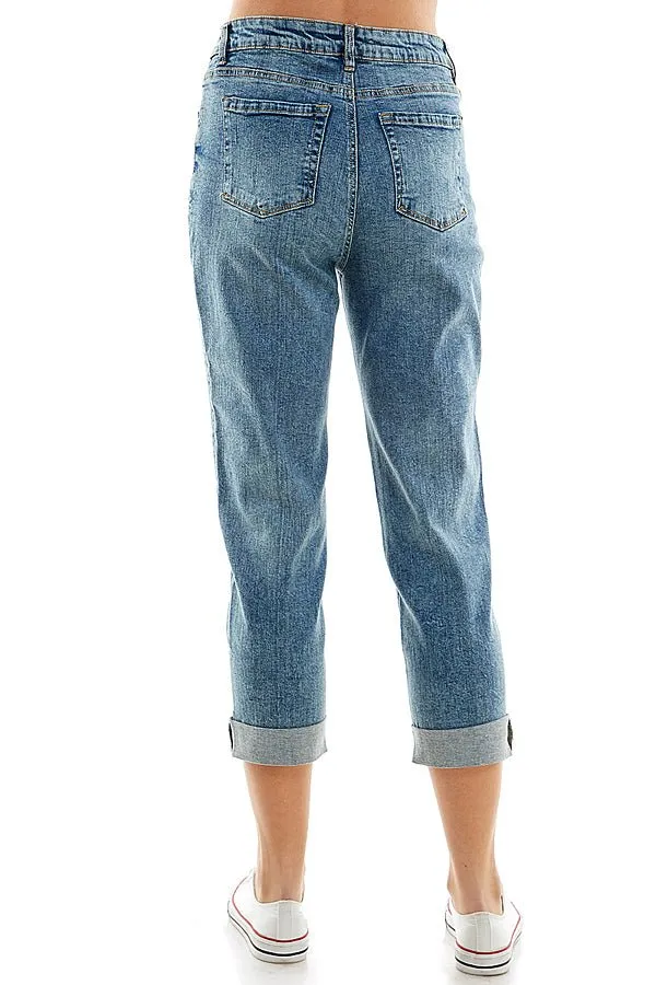 Destructed Cuffed Boyfriend Jean