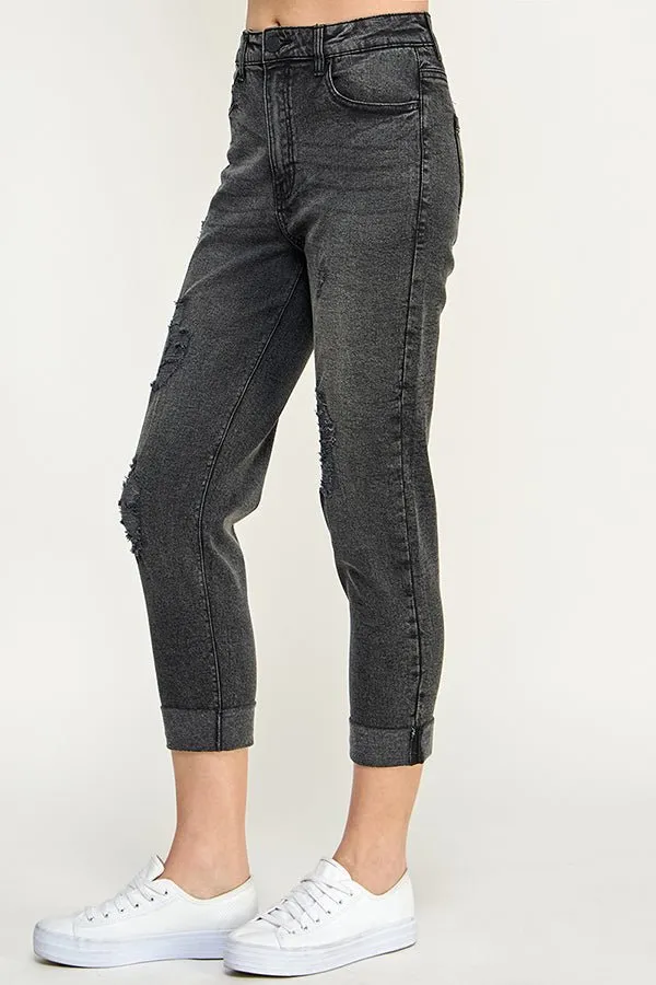 Destructed Cuffed Boyfriend Jean