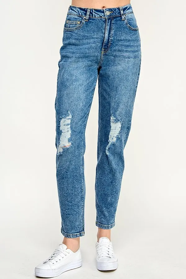 Destructed Cuffed Boyfriend Jean