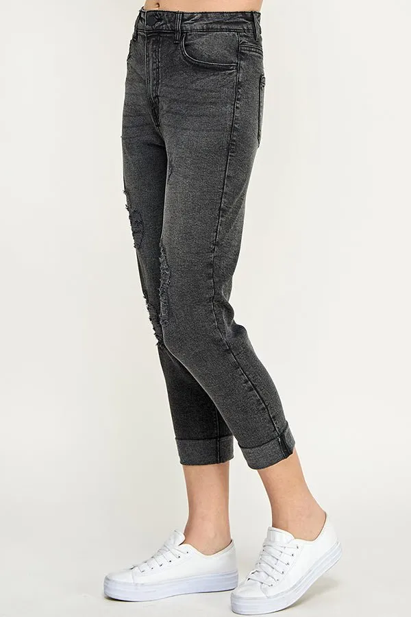 Destructed Cuffed Boyfriend Jean