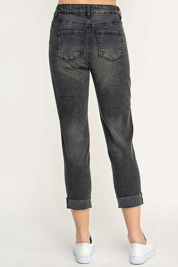 Destructed Cuffed Boyfriend Jean