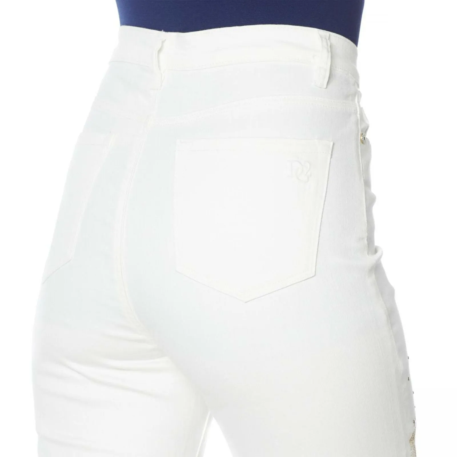 DG2 by Diane Gilman Women's Peacock Embellished Boot Cut Jeans