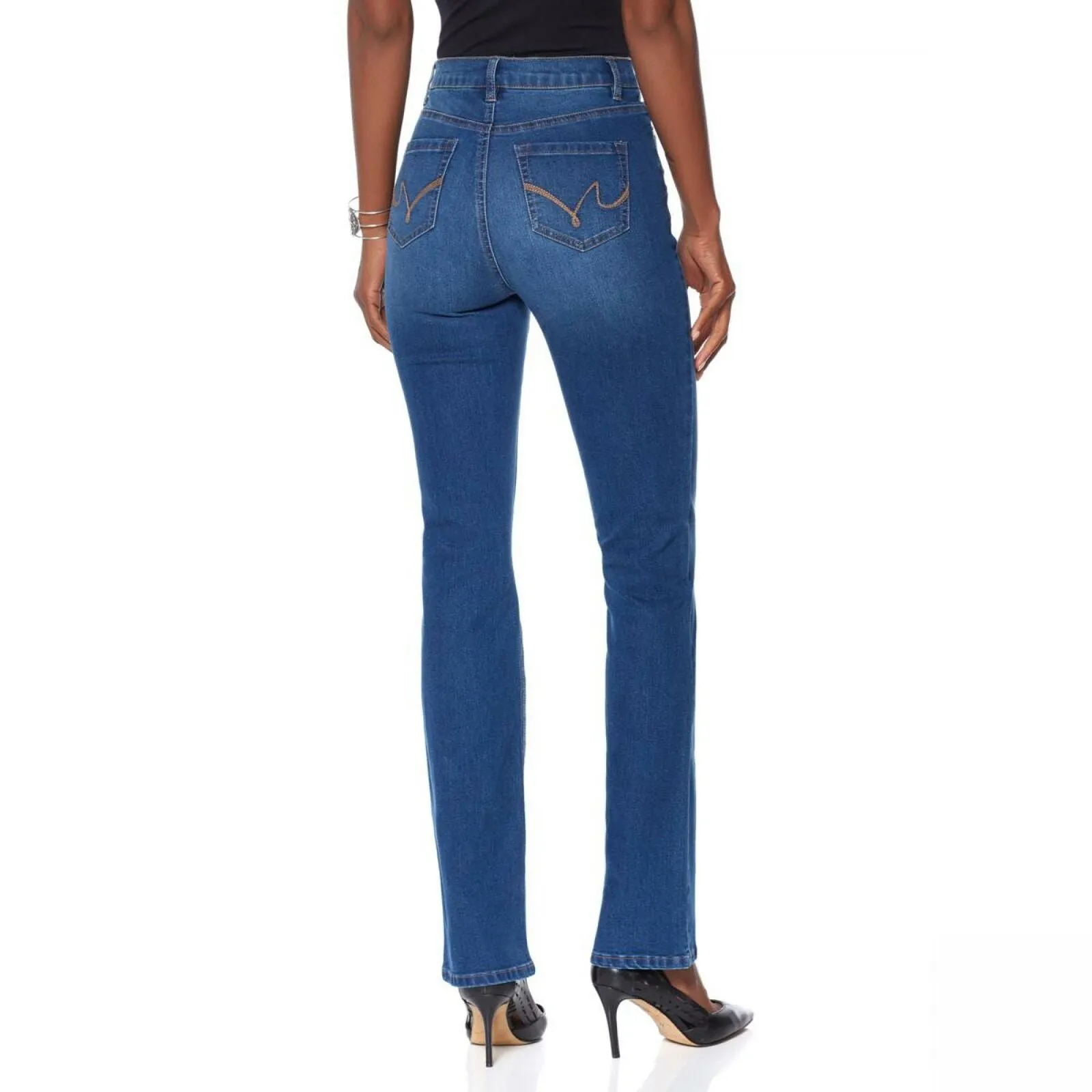 DG2 by Diane Gilman Women's Petite Classic Stretch Denim Boot Cut Jeans