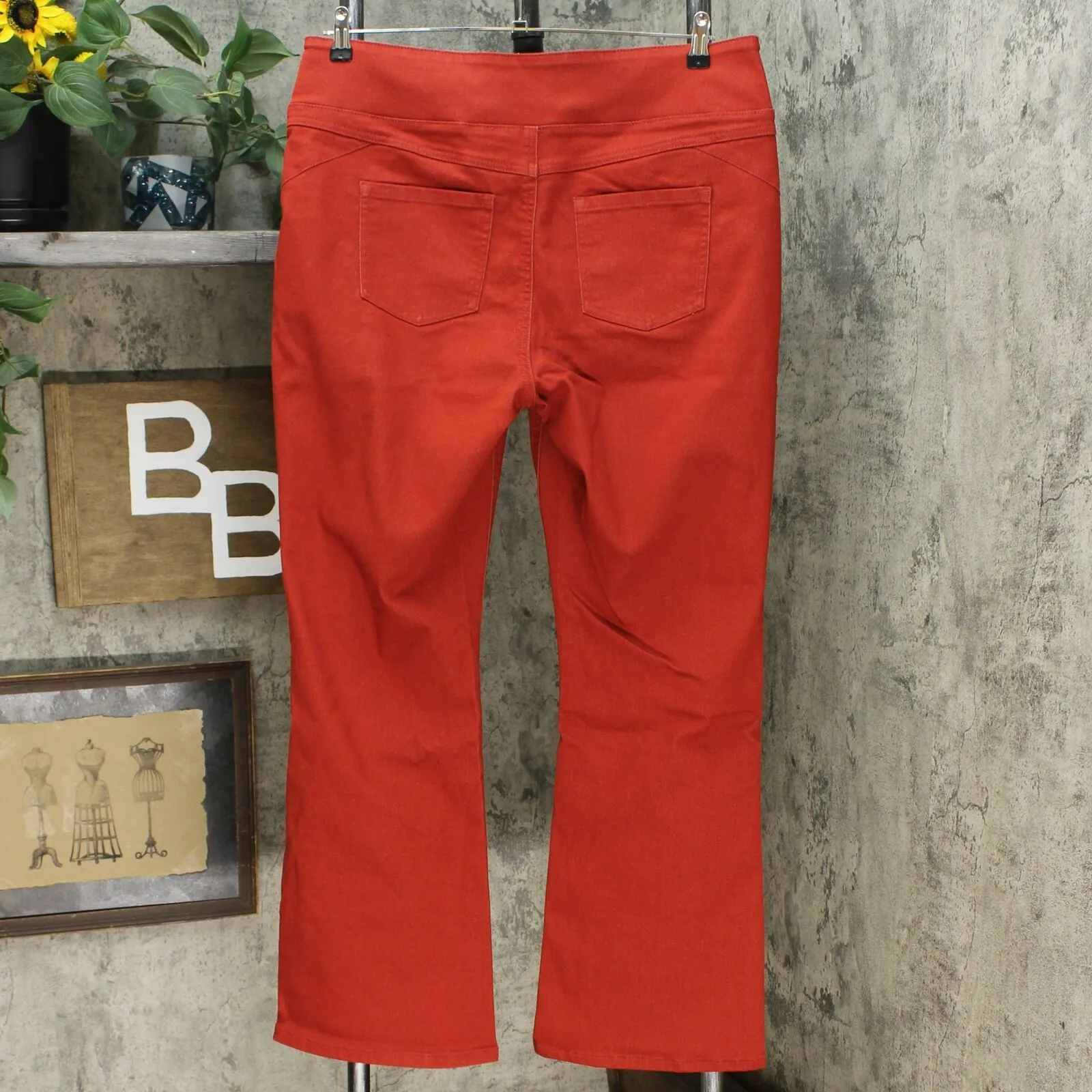 DG2 by Diane Gilman Women's Slimming Comfort Waist Boot Cut Jeggings Red XL