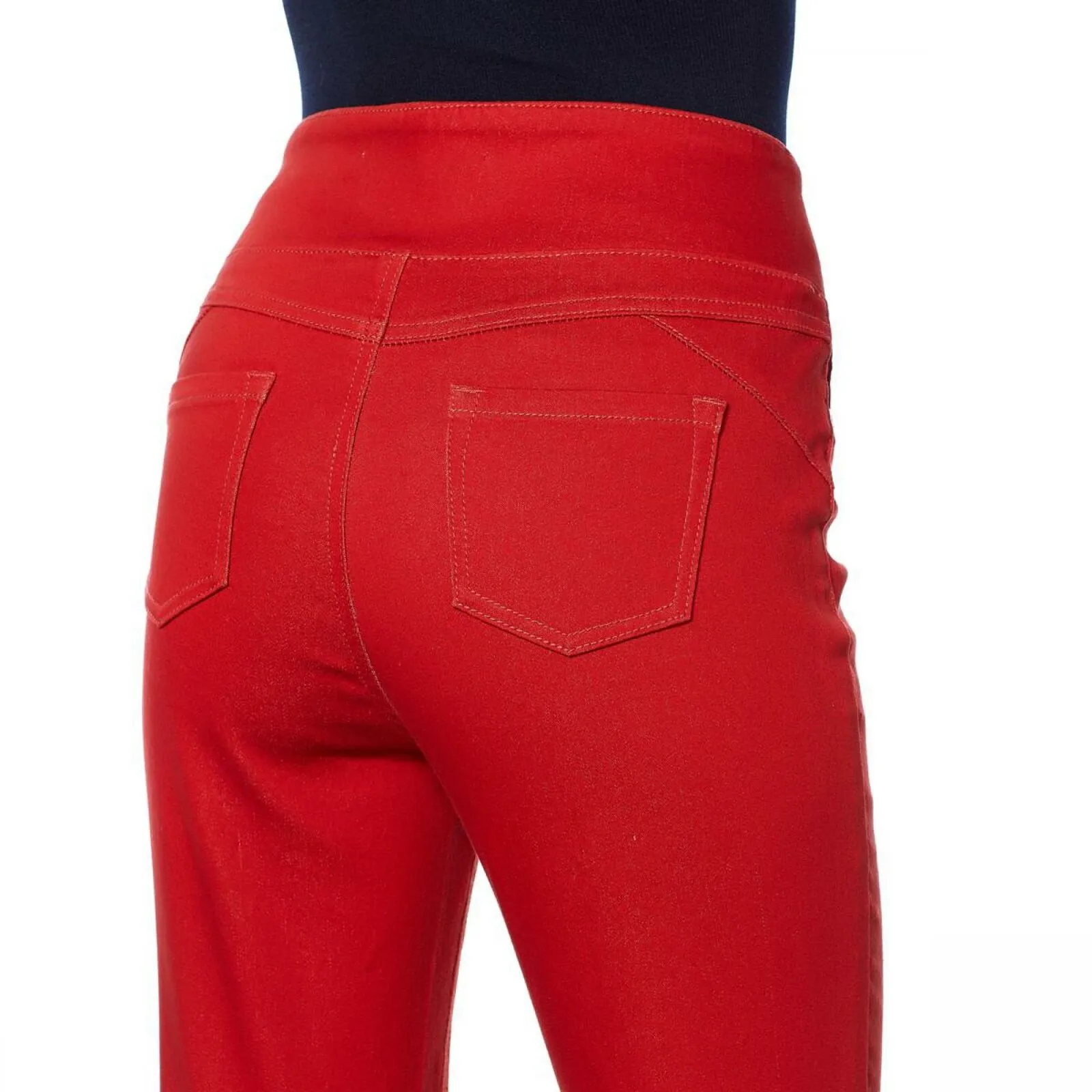 DG2 by Diane Gilman Women's Slimming Comfort Waist Boot Cut Jeggings Red XL