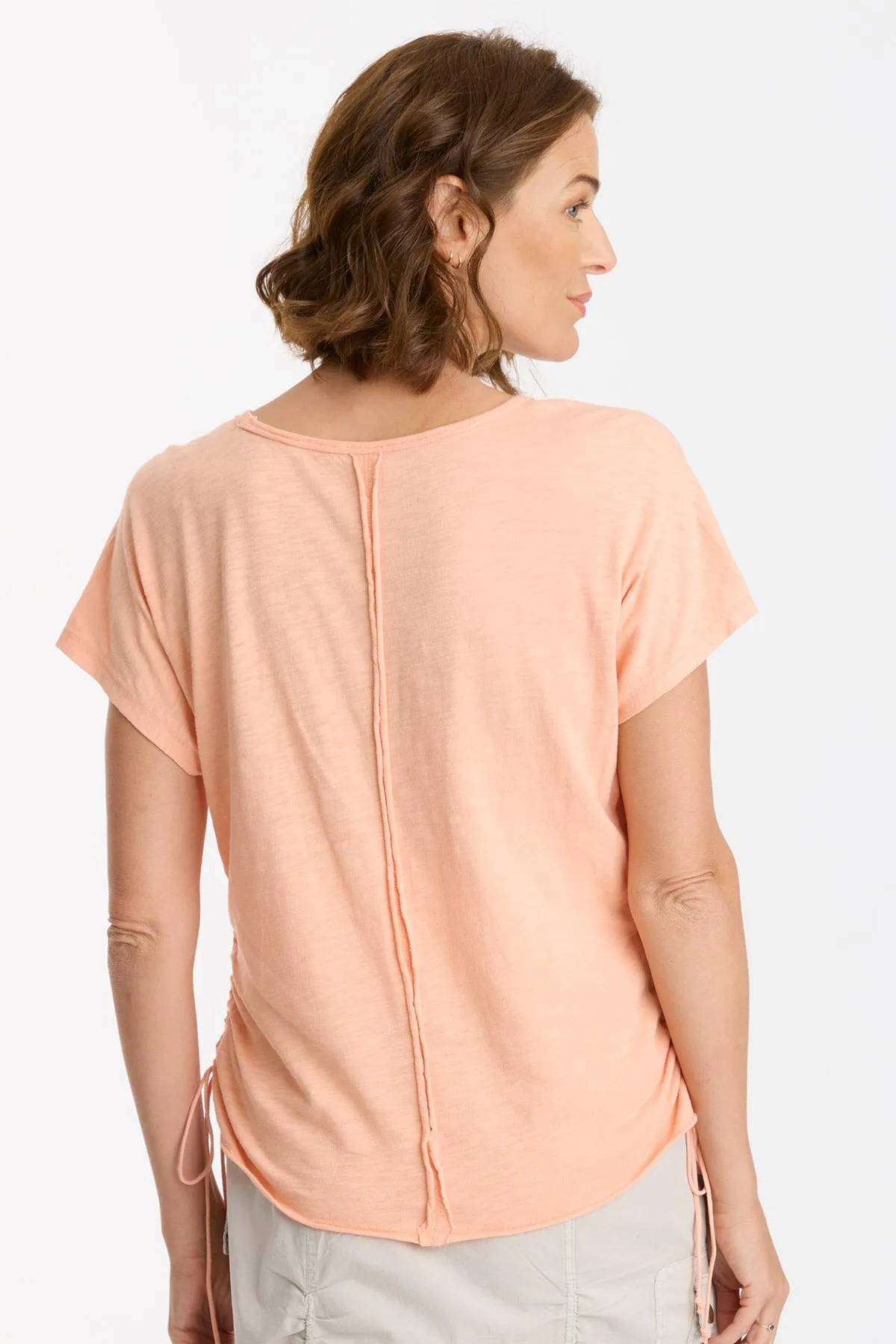 Diggory Cinched Cord V-Neck Jersey Tee