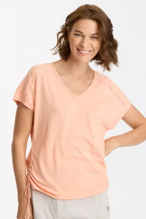 Diggory Cinched Cord V-Neck Jersey Tee