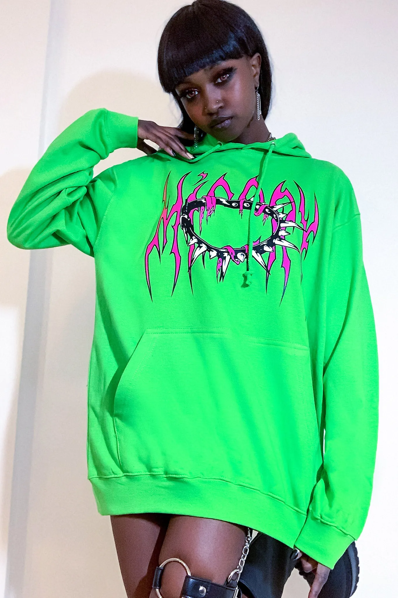 Don't Touch Hoodie Neon Green