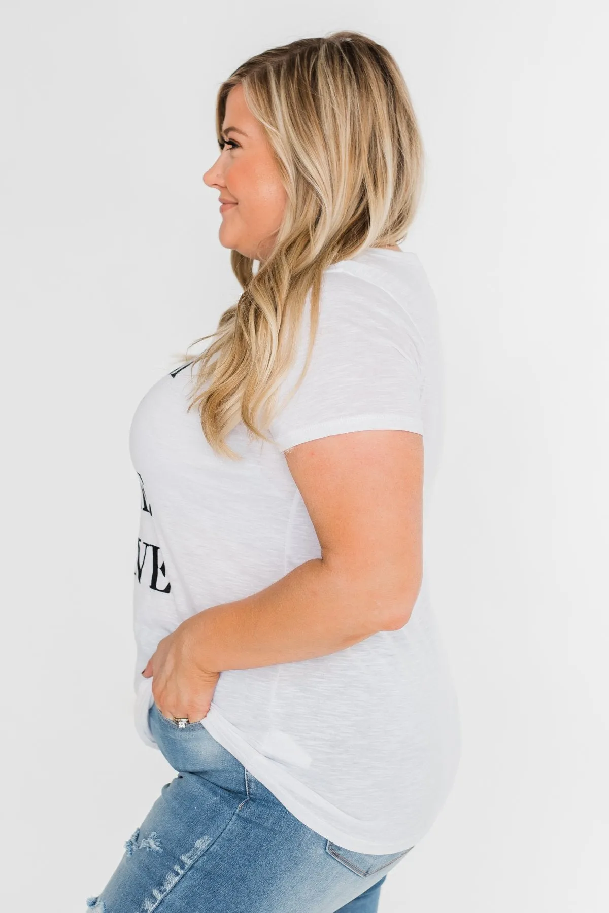 Dream, Love, Inspire, Believe Graphic Tee- White